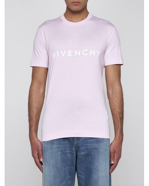 Givenchy Pink Logo Cotton T-shirt for men