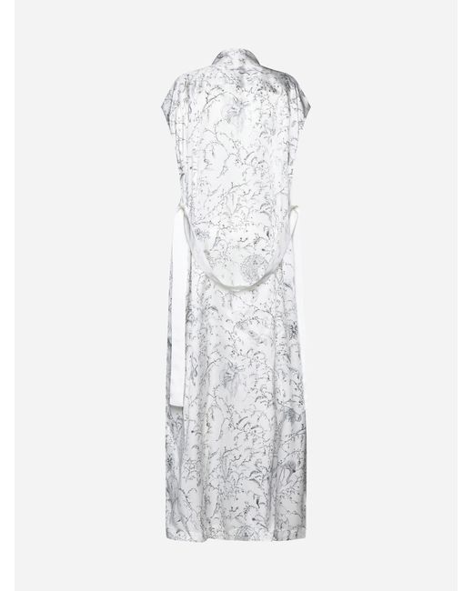 Fabiana Filippi White Print Silk Long Dress