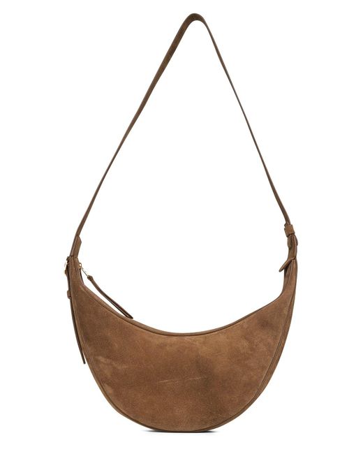Borsa Hobo A Tracolla Small Augustina Fango di Khaite in Metallic