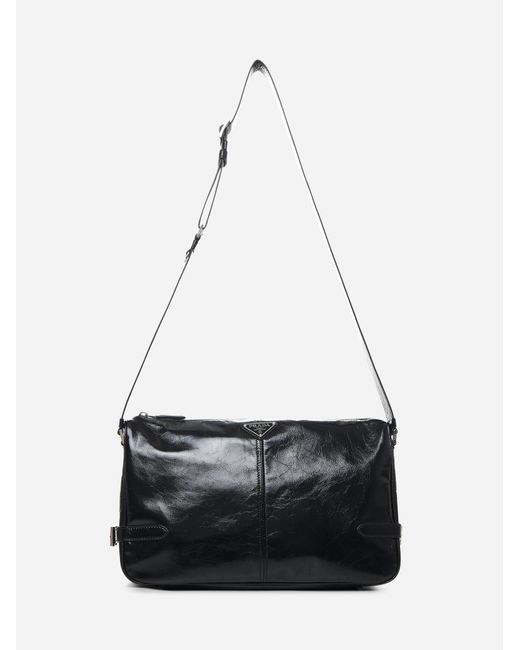 Prada White Black Shoulder Bag for men