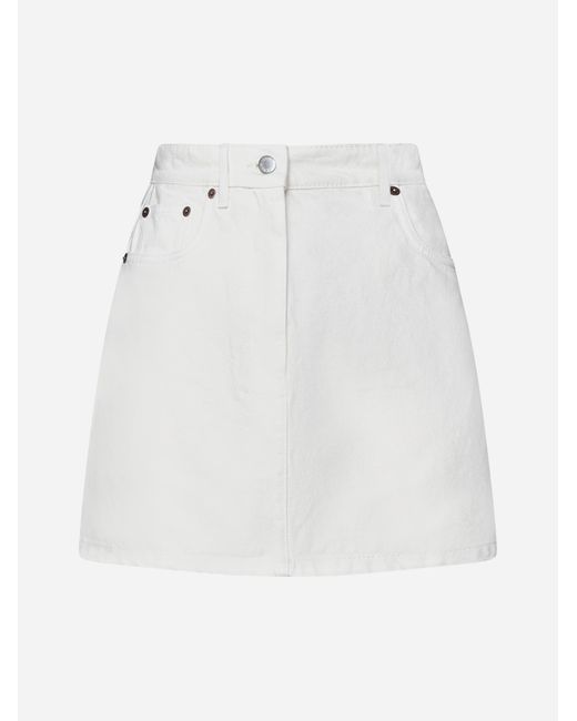 Prada White Denim Miniskirt