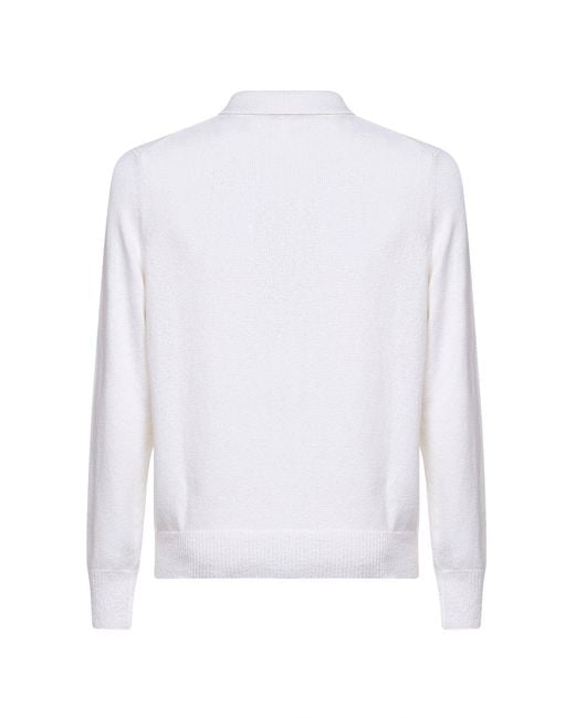 D 40 White Cotton And Cashmere Knit Cardigan for men