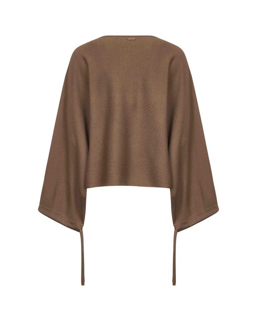 Max Mara Natural Wool Knit Frais Cropped Sweater