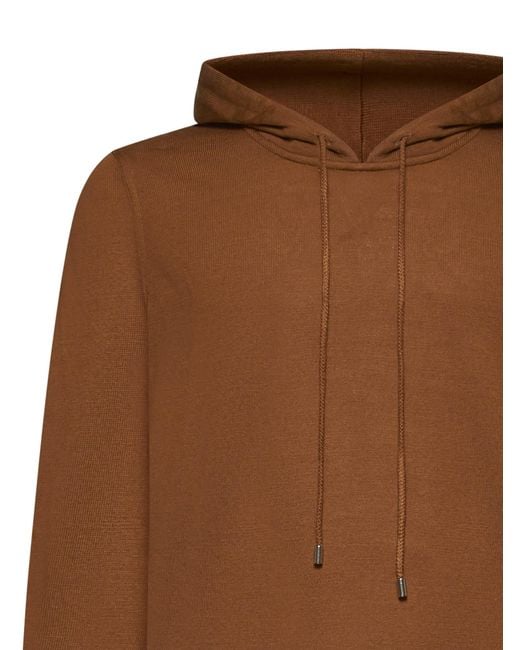 D 40 Brown Wool Hoodie for men