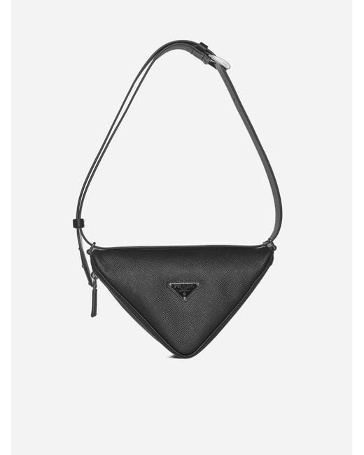 Prada Saffiano Leather Triangle Bag in Black for Men