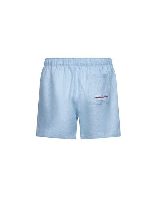 HANDLE WITH FREEDOM X HOLY CAFTAN Blue Sky Linen Libera Marina Boxer-Style Shorts for men