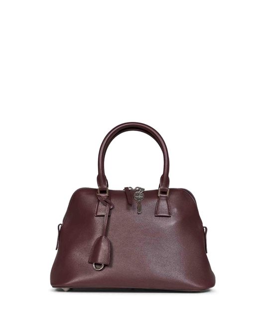 Maison Margiela Purple Burgundy 5Ac Soft Medium Handbag