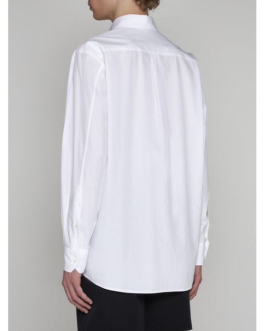 Valentino White Butterfly Cotton Shirt for men