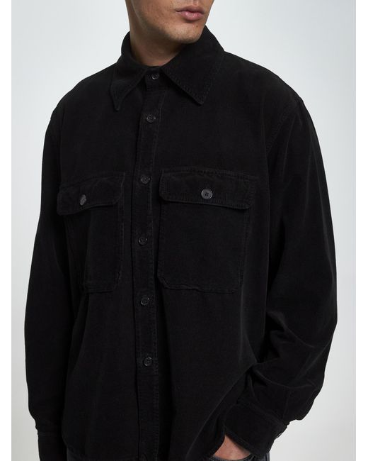 Saint Laurent Corduroy Overshirt in Black for Men | Lyst UK