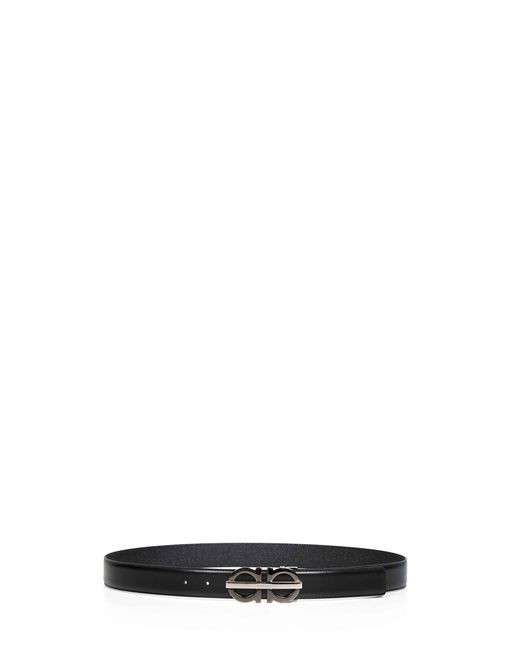 Ferragamo White Gancini Reversible Belt for men