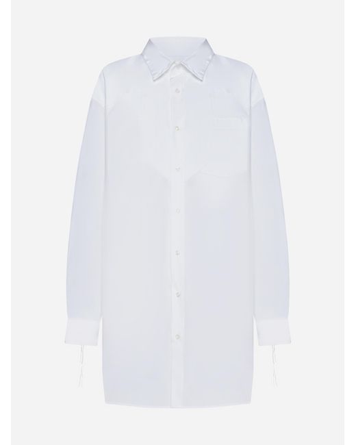 Maison Margiela White Cotton Shirt Dress
