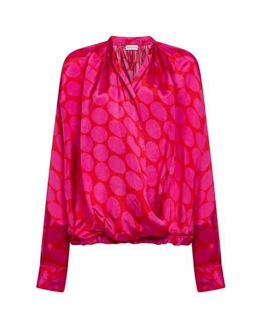 Dries Van Noten Pink Wrap Shirt Viscose