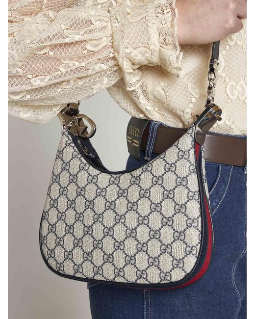 Gucci Gray Attache Small GG Fabric Bag