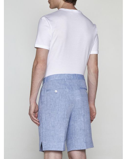 Dolce & Gabbana Blue Linen Shorts for men
