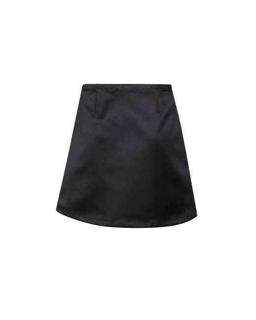 Co. Black Duchesse Satin Wrap Mini Skirt