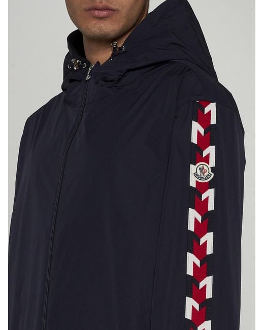 Moncler Blue Moyse Hooded Nylon Jacket for men