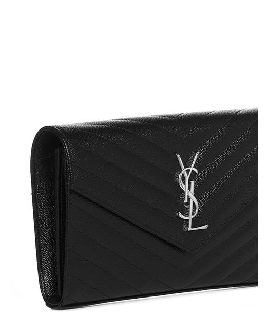 Saint Laurent White Ysl Logo Quilted Leather Wallet On Chain Bag