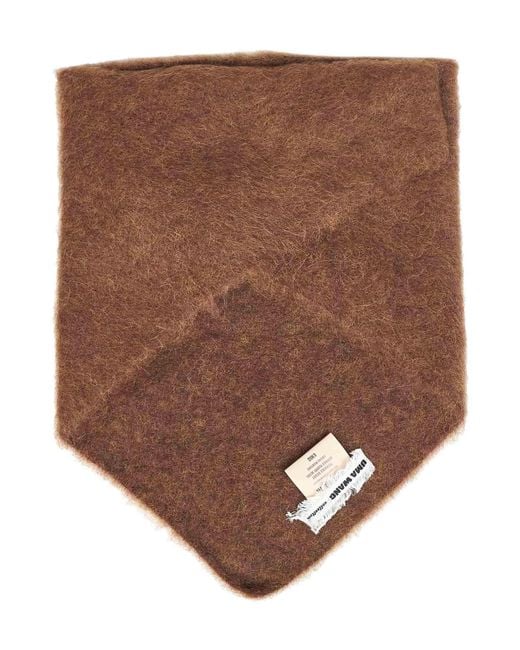 Uma Wang Brown Alpaca-Blend Triangular Scarf