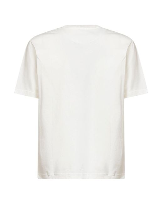 Etro White Cotton Logo-Embroidered T-Shirt for men