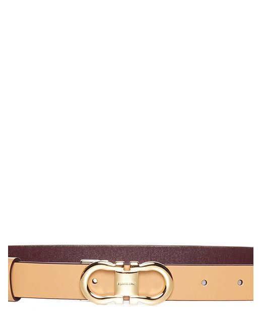 Ferragamo White Reversible And Adjustable Gancini Belt