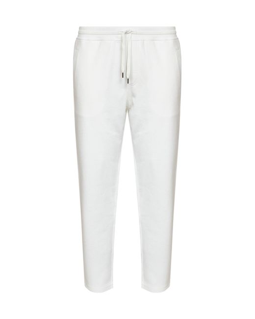 Brunello Cucinelli White Off- Techno Cotton Trousers for men