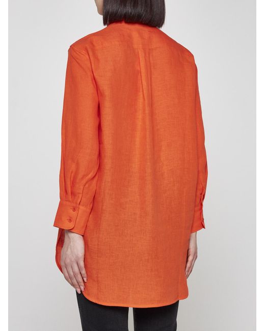 Eres Orange Mignonette Linen Shirt