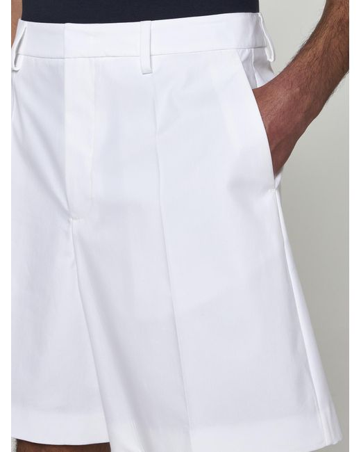 Valentino White Cotton Shorts for men