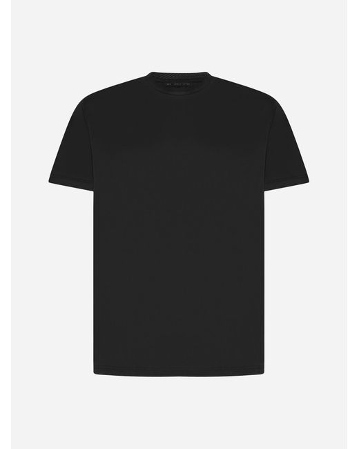 Low Brand Black Stretch Cupro T-shirt for men