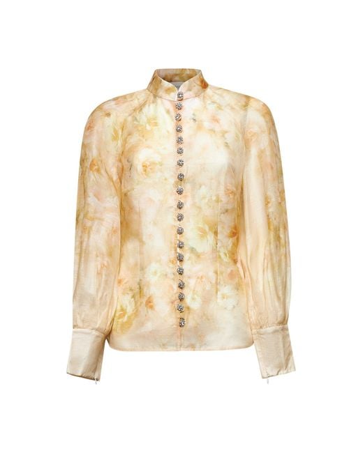 Blusa A Fiori Crush Gialla di Zimmermann in Natural