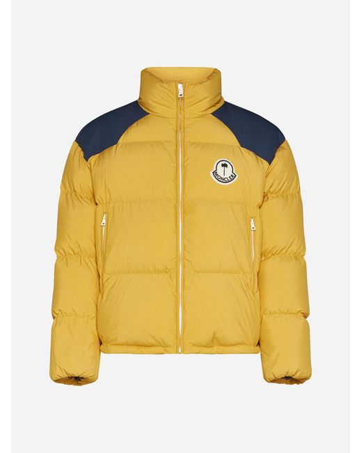 8 MONCLER PALM ANGELS Yellow Nevis Short Down Jacket for men