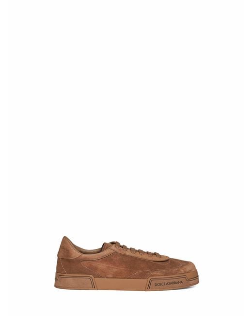 Dolce & Gabbana Brown Hazelnut Suede Portofino Yatch Sneakers for men