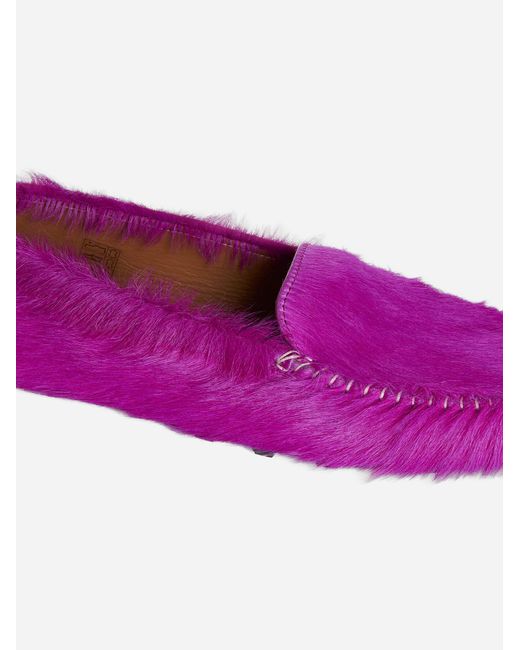Marni Purple Ponyskin Boat Loafers for men