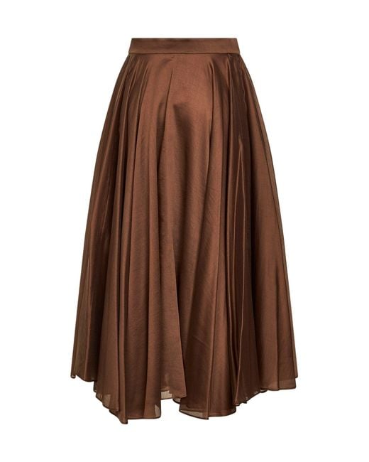Blanca Vita Brown Chocolate Voile Gaudia Full Midi Skirt<Br