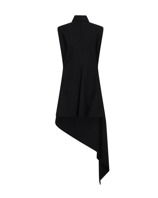 Alaïa Black Wool Gabardine Pointed Dress