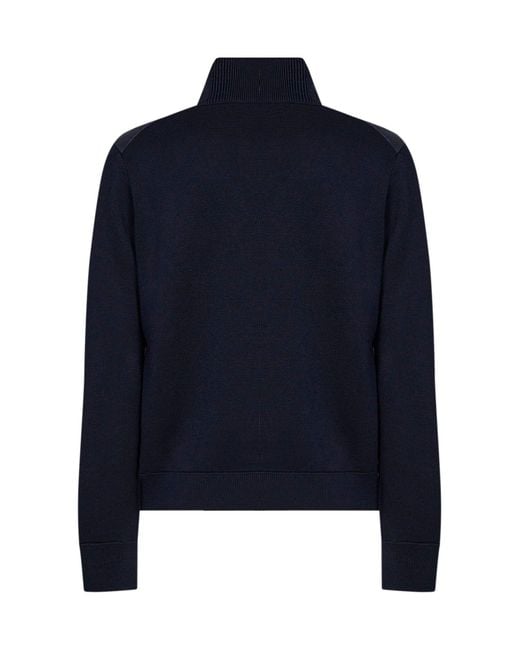 Moncler Blue Wool Blend Zip-Up Padded Cardigan for men