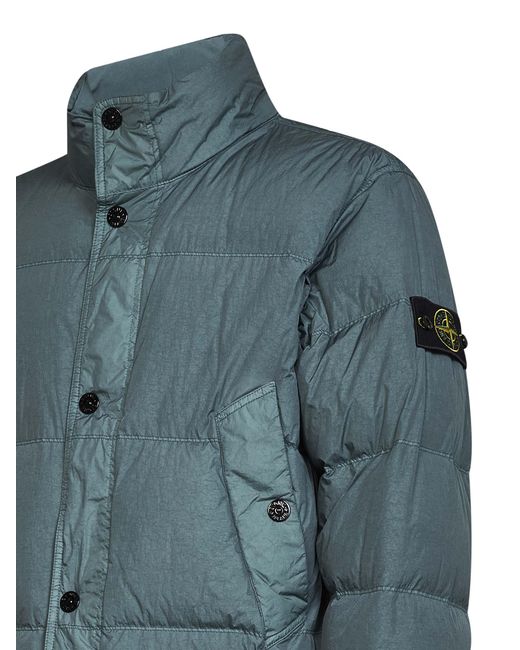 Stone Island Green Ocean Crinkle Reps Ny Down Jacket for men