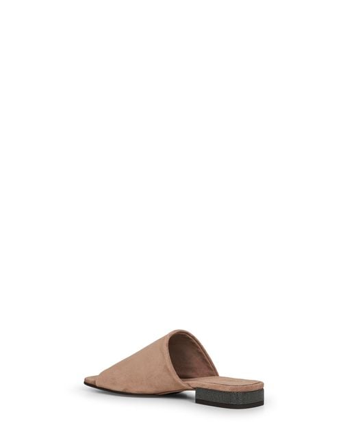 Brunello Cucinelli Brown Suede Mules With Monili