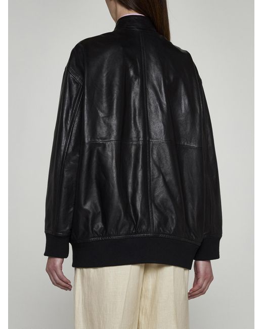 Weekend by Maxmara Black Cursore Leather Jacket