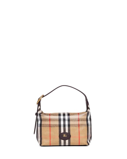 Burberry Metallic Sand Highlands Mini Shoulder Bag