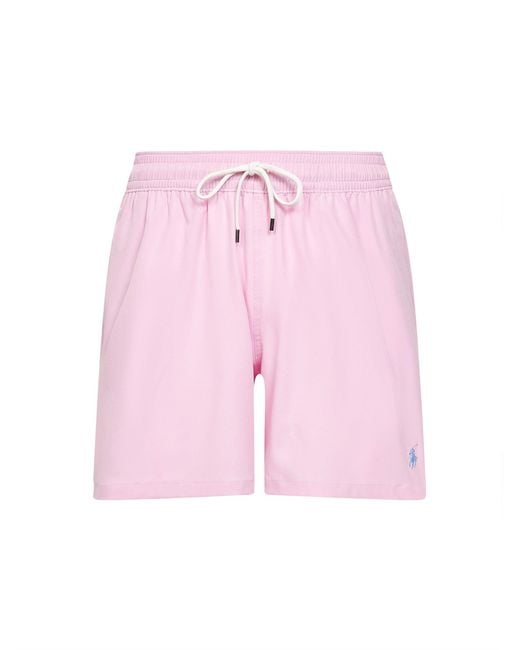 Polo Ralph Lauren Pink Swim Trunks Traveler Classic for men