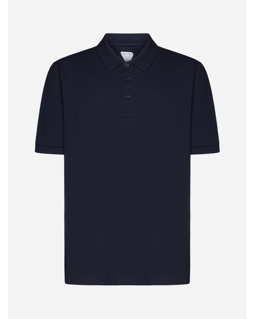 Bottega Veneta Blue Cotton Polo Shirt for men