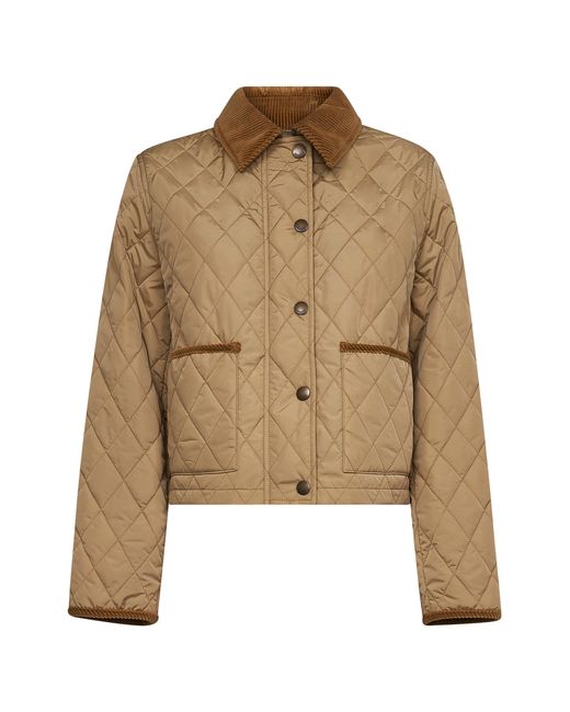 Burberry Natural Quilted Nylon Cropped Jacket