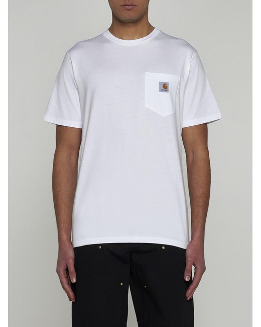 Carhartt White Chest-pocket Cotton T-shirt for men
