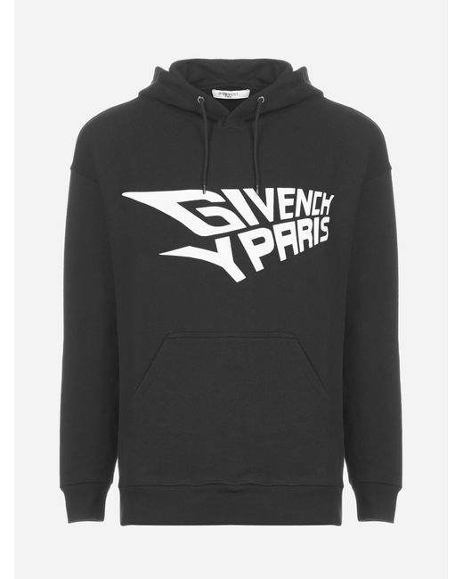 Givenchy Black Cotton Hoodie With Logo for men