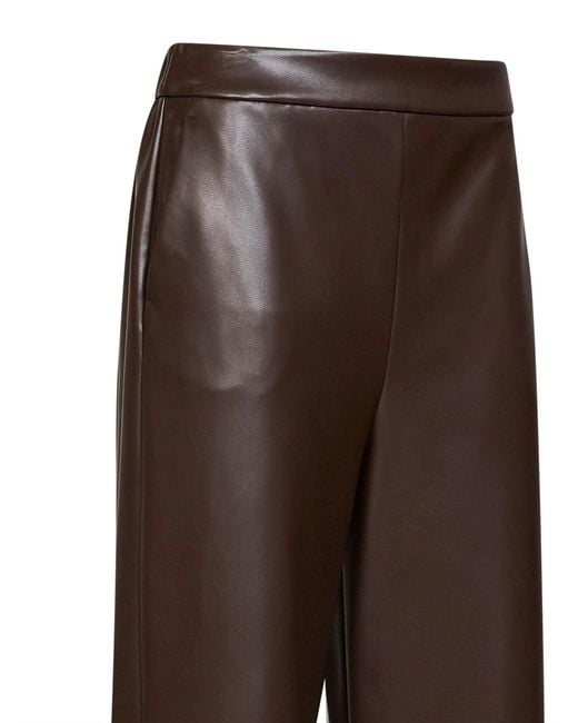 Max Mara Brown Dark Coated Jersey Smmamati Cropped Trousers
