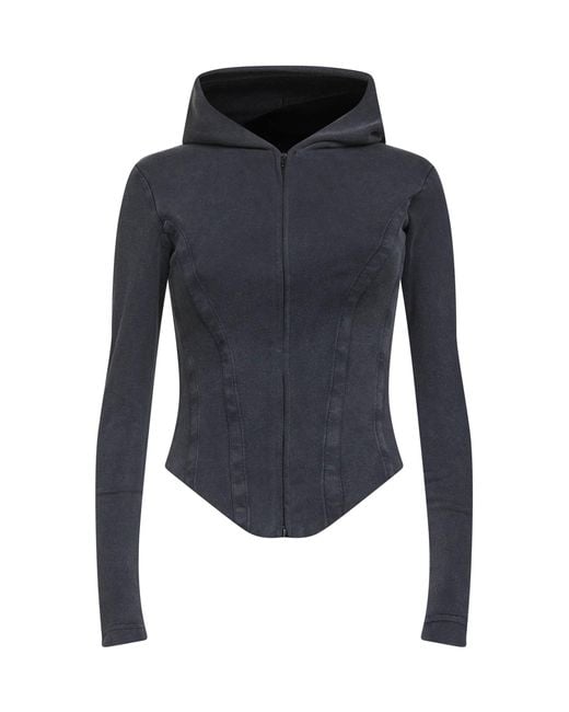 Balenciaga Blue Corset-Style Zip-Up Hoodie