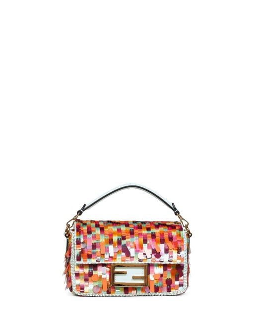 Fendi Red Baguette Mini Crossbody Bag