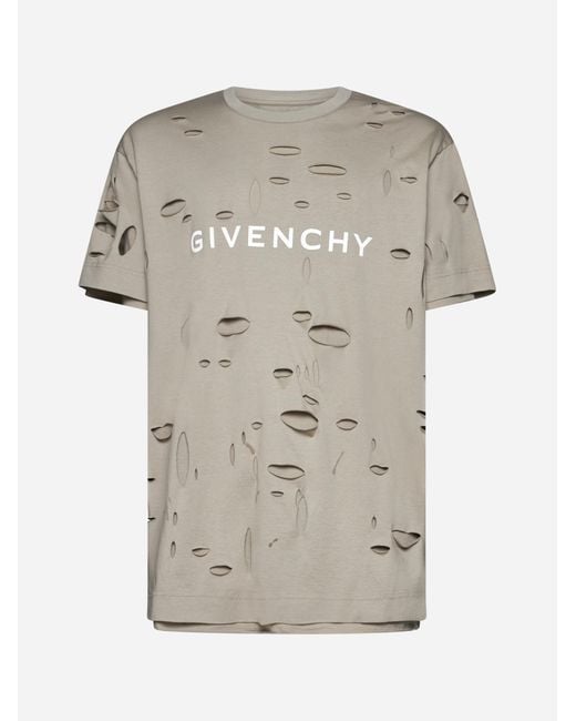 Givenchy Gray Logo Cotton Oversized T-shirt for men