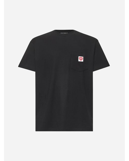 Carhartt Black Cotton S/s Pocket Heart T-shirt for men