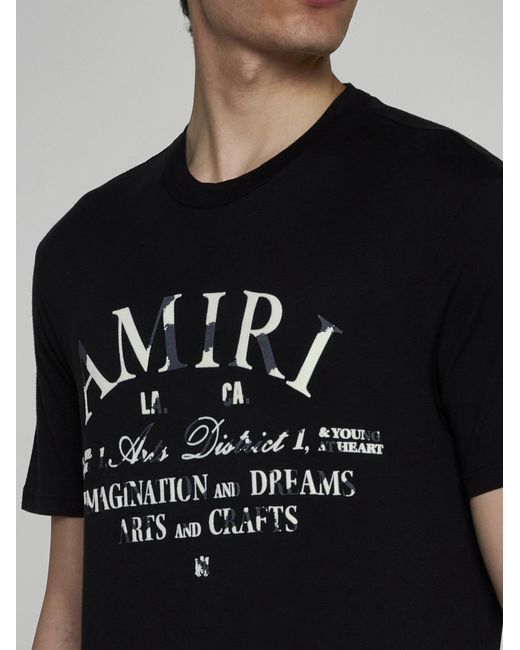 Amiri Black Distressed Arts District Cotton T-shirt for men